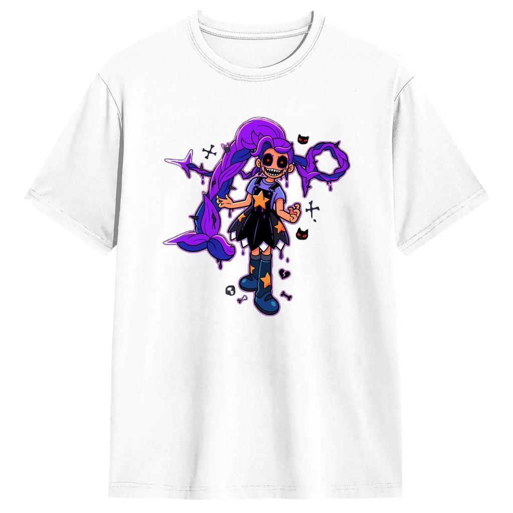 Vintage T Shirt Summer Horror Game PPoppys Lily Leisure T Shirts Pure Cotton Tee Shirt Y2K Plus Size Short Sleeve Top Tees