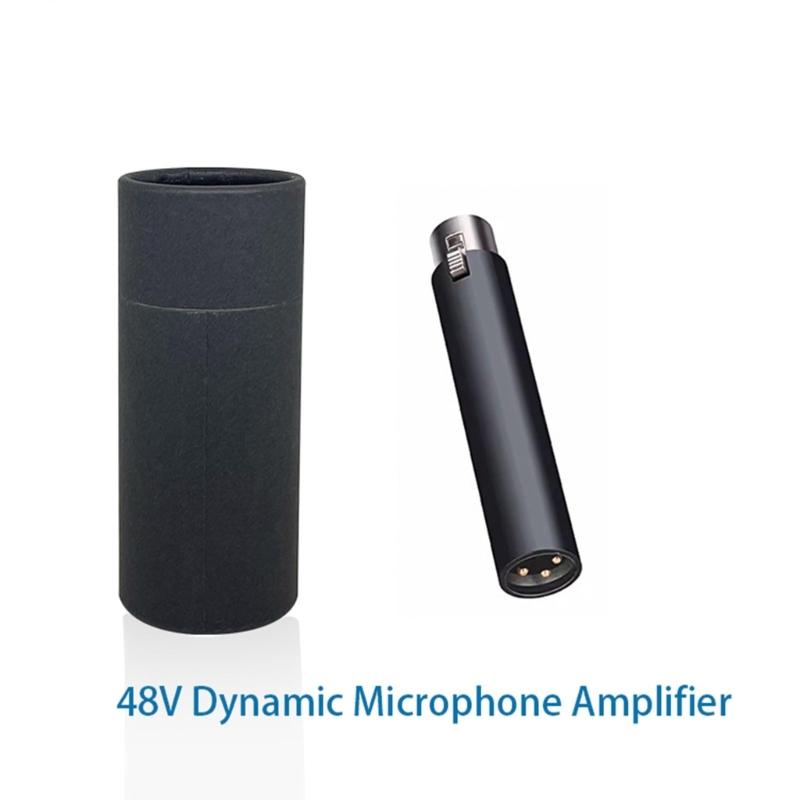 Professional 48V Dynamic Mic Amplifier Dynamic Microphone Preamplifier with High Fidelitys Sound and Portable Design