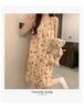 Women's Summer Retro Camisole Pajama Dress with Built-in Bra, Sweet Style, Versatile for Outdoor and Home Wear.
