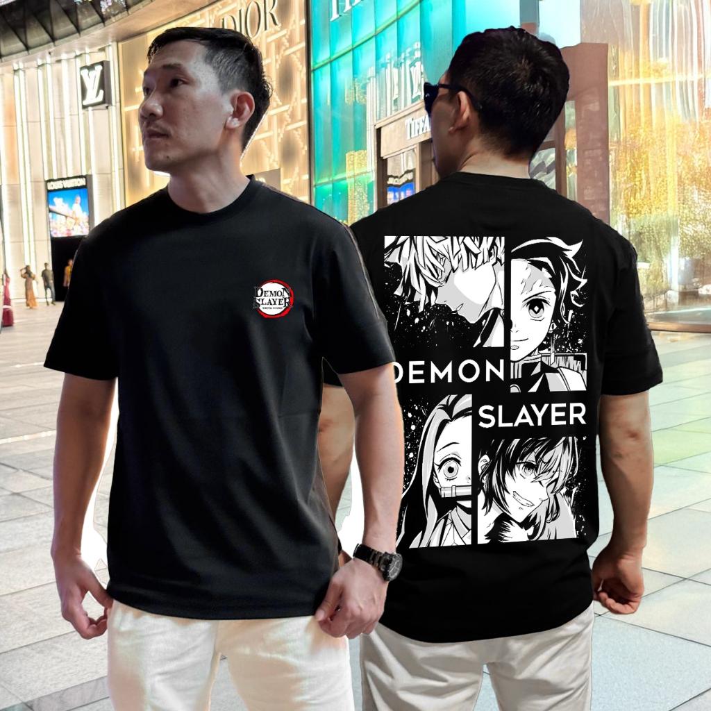Anime Unisex Pattern Demon Killer 2025 Summer New Retro Fashion Men's and Women's Streetwear