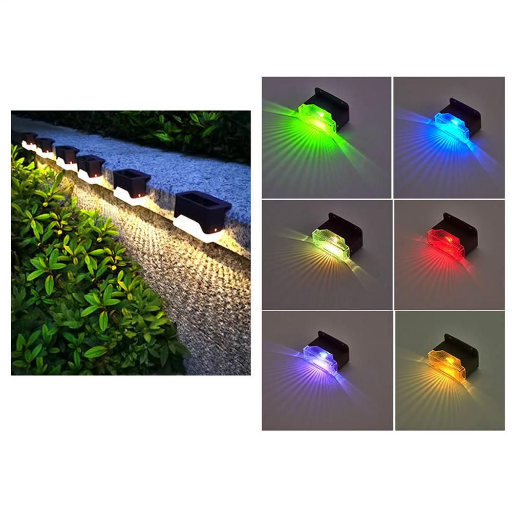 Warm Light Source LED Solar Step Lamp Path Stair Outdoor Garden Lights Waterproof Light Decoration For Patio Stair 4 Pcs