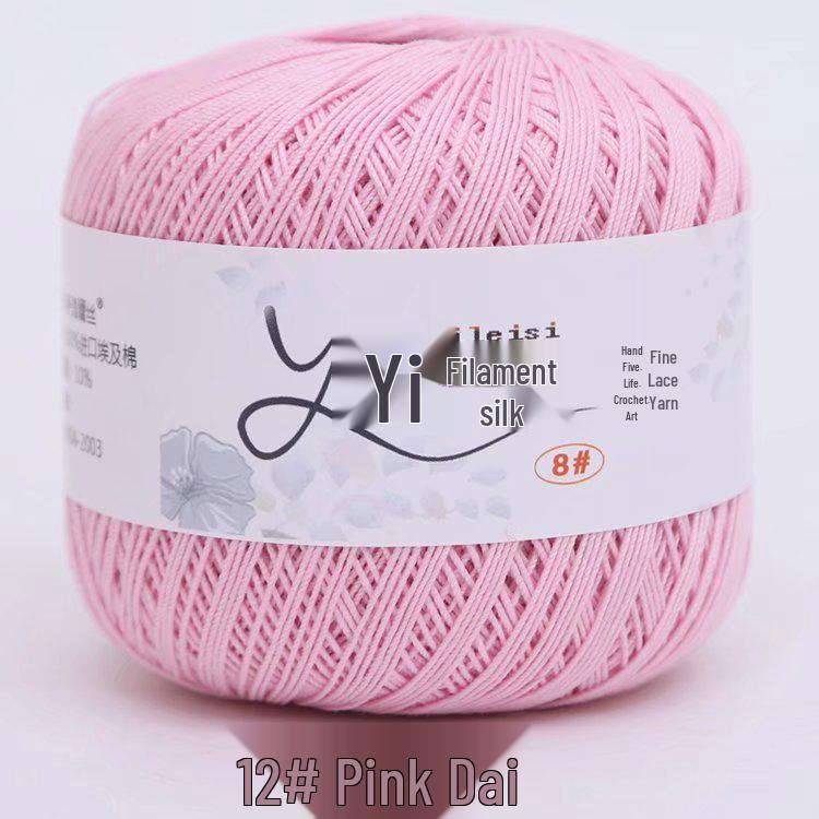 8# 100% Cotton Lace Yarn - 50g Ball, 400m, Strong Twist Crochet Thread for Hand-knitting, Flowers, Hats, and Cardigans - Free Shipping.