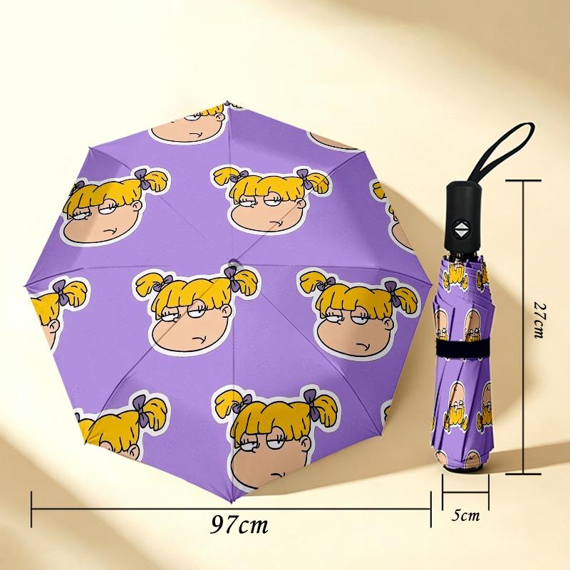 Cartoon Face Portable 3 Folds Umbrella Portable Windproof Folding Rain Umbrella For Travel Outdoor Sun Protection Travel Outdoor Gift