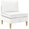 Modular Sofa Set with Storage Space 4 Pcs White Fabric