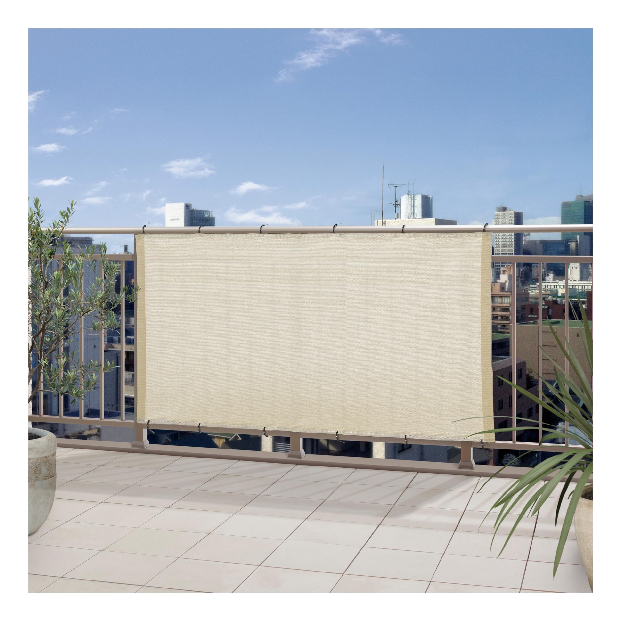 

Takasho GSP Balcony Sunshade, Beige, 1.8 x 1m, Polyethylene, Perfect for Balcony Fences, 3-Year Warranty, Sunshade Awning, GSP-1018B3