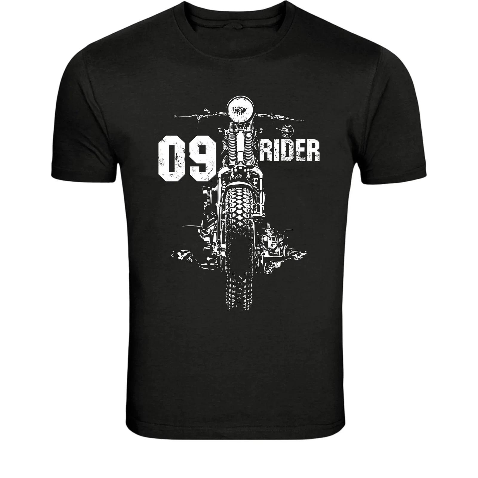 Vintage 09 Rider Motorcycle T-Shirt - Classic Biker Motorbike XXXL