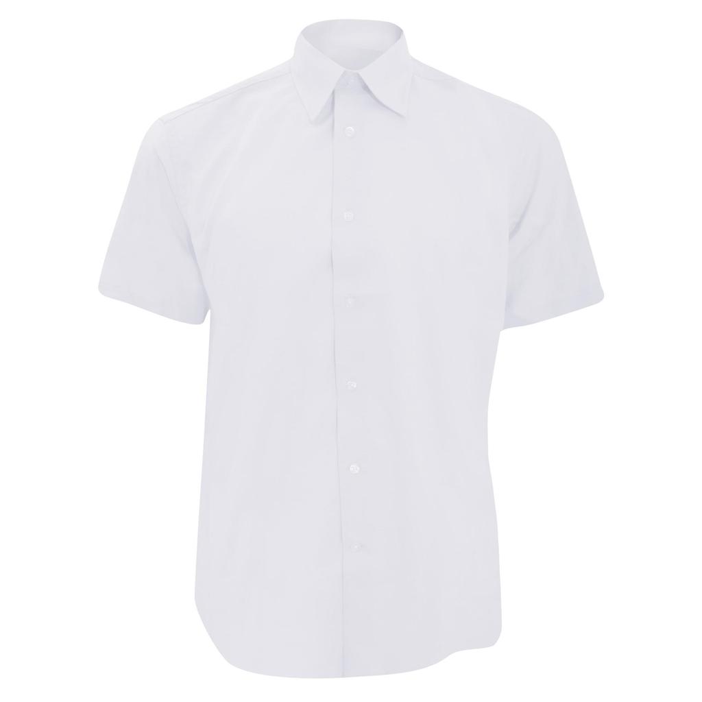 Russell Collection Mens Short Sleeve Easy Care Tailored Oxford Shirt
