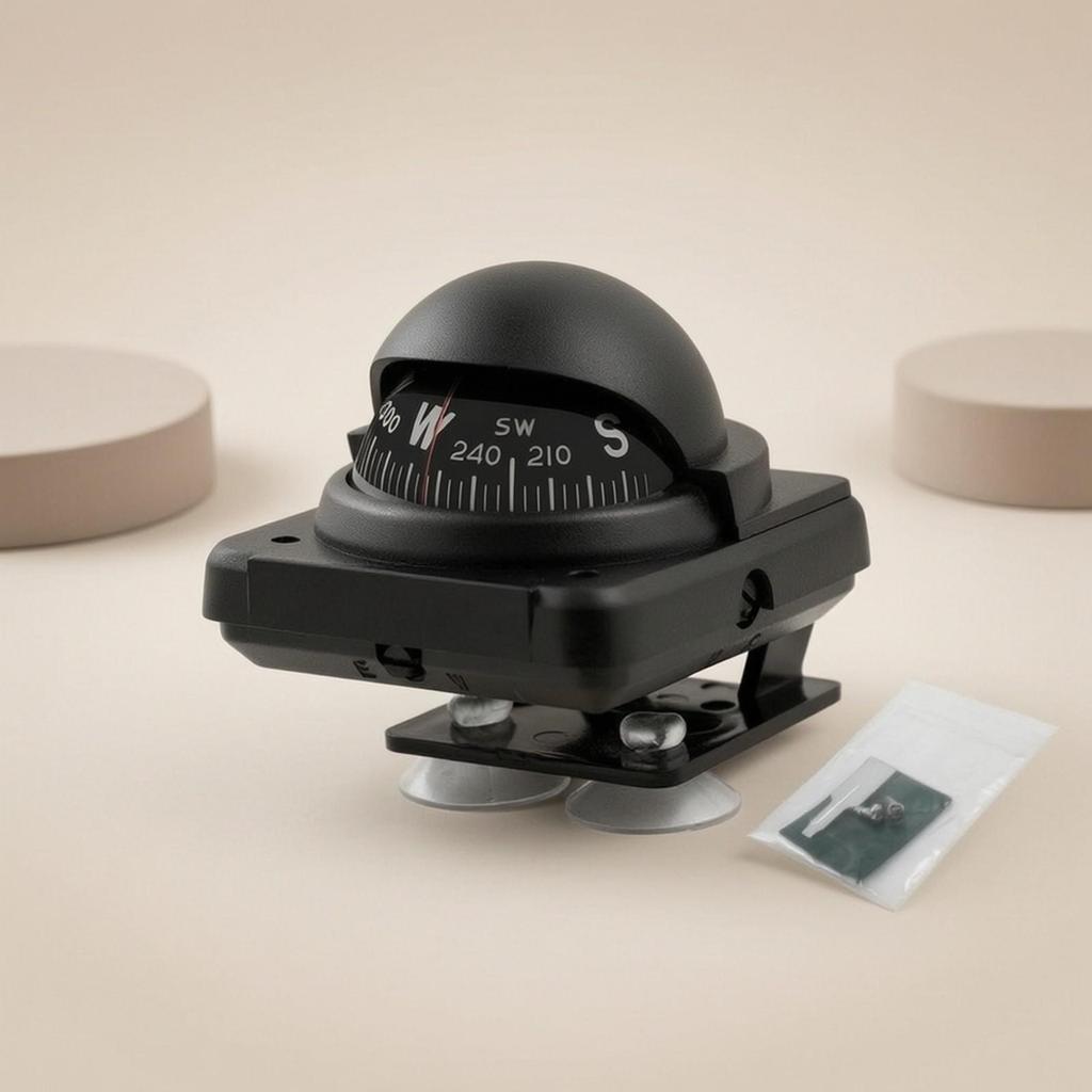 Navigation Compass with Suction Cups Compact for Road Trips