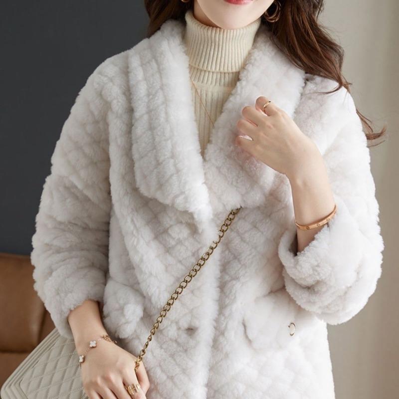 Fur New Lapel Imitation Sheep Shearing Lamb Wool Granular Coat Women's Thickened Warm Young
