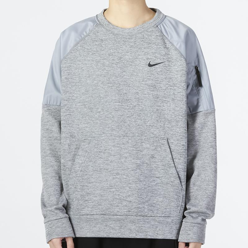Nike Therma Novelty Crew Sport Casual Sweatshirt Men Tops Grey DQ4855-063