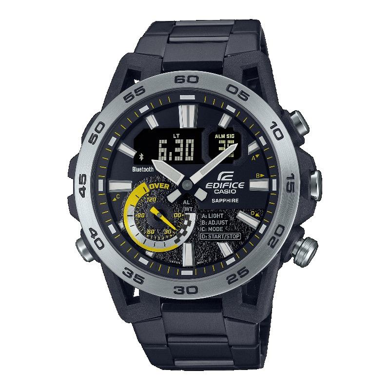 Casio Men s Stainless Steel 100M Water Resistant Quartz Watch ECB-40YDC-1A чёрный