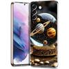 Transparente Handyhülle für Samsung Galaxy S25 S24 S23 S22 S20 S21 FE Ultra S24 S23 S10 S10E Plus 5G Cartoon Planetenmuster