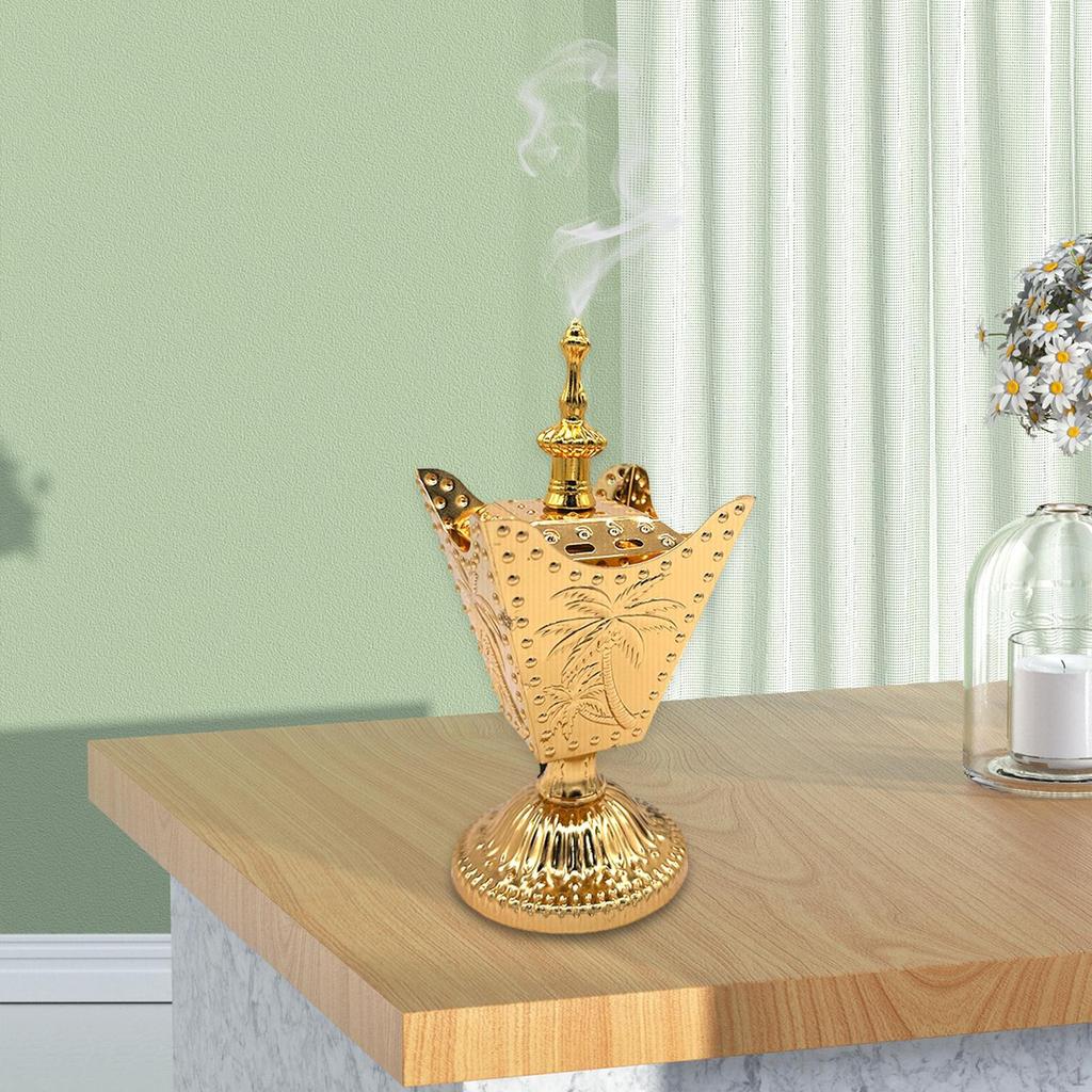 Electric Incense Burner Middle Eastern Style EU 220V Plug Ornament Golden