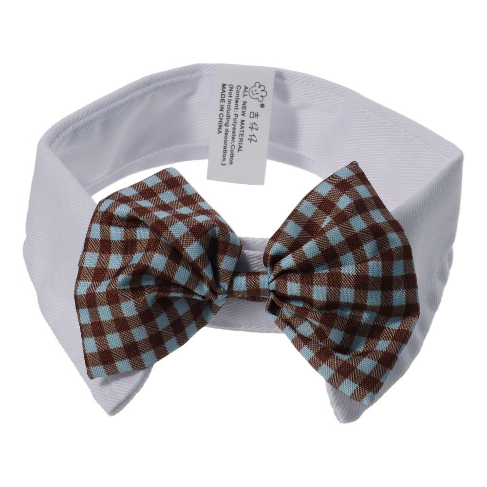 13,6*2,2 Pollici Scozzese Vintage Collare Poliestere Animale Domestico Scozzese Finta Cravatta Papillon Sicurezza Collare Gatto Animale Domestico
