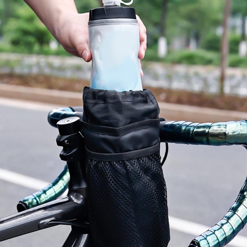 Bike Handlebar Strap on Water Bottle Storage Bag with Shoulder Strap for Travel