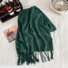 Green winter new solid color imitation cashmere scarf versatile gift men's and women's shawl tide