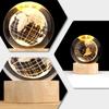 3D Crystal Ball with Warm Light Wooden Base Small Night Light Desktop Decoration Ornaments Holiday