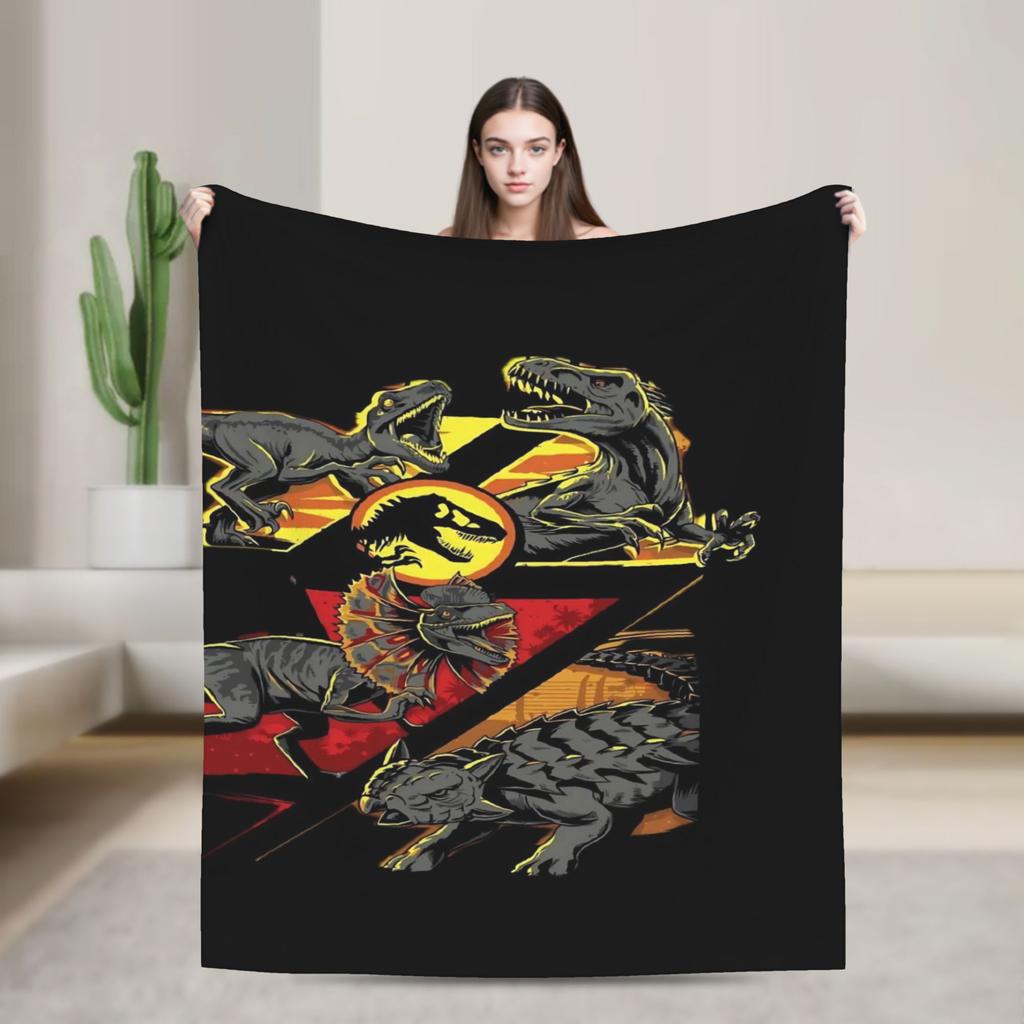 Dinosaur World Blanket Quality Super Warm Jurassics Park Throw Blanket Winter Girls Boys Living Room Fashion Bedspread