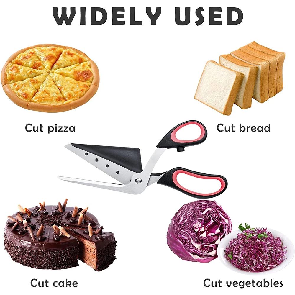 Multifunctional Pizza Scissors Stainless Steel Scissor Pizza Cutter Slicer Sharp Detachable Cutting Tools For Restaurant Kitchen