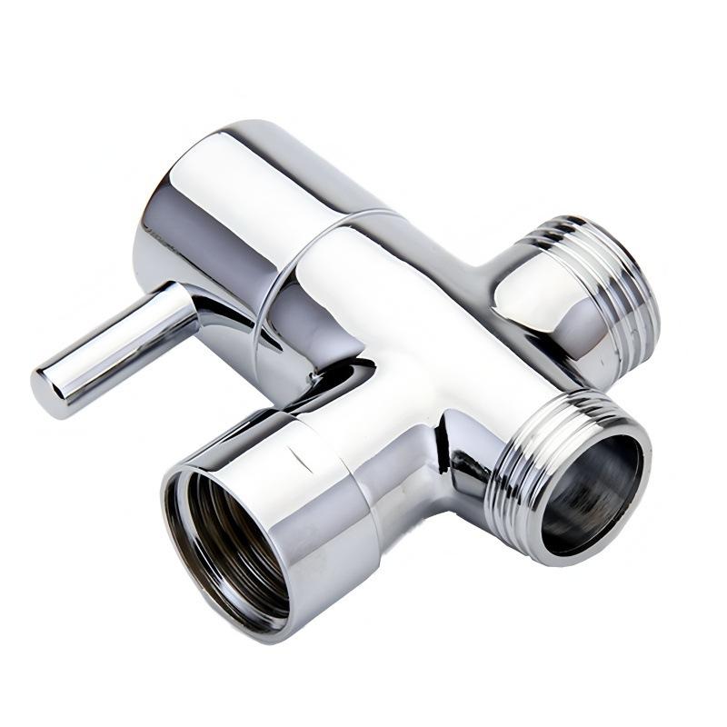 Black All-Copper Quick-Open Three-Way Water Splitter Valve for Showers