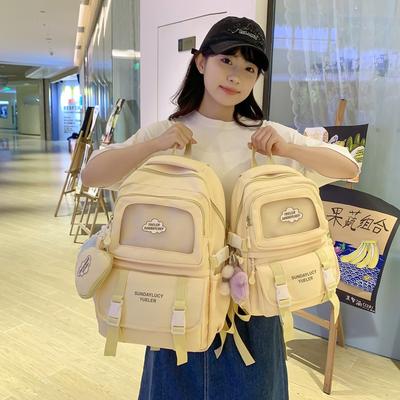 A Cute School Style Backpack for Young Girls with A Large Capacity  A Casual Computer Backpack for Middle School Students' Travel