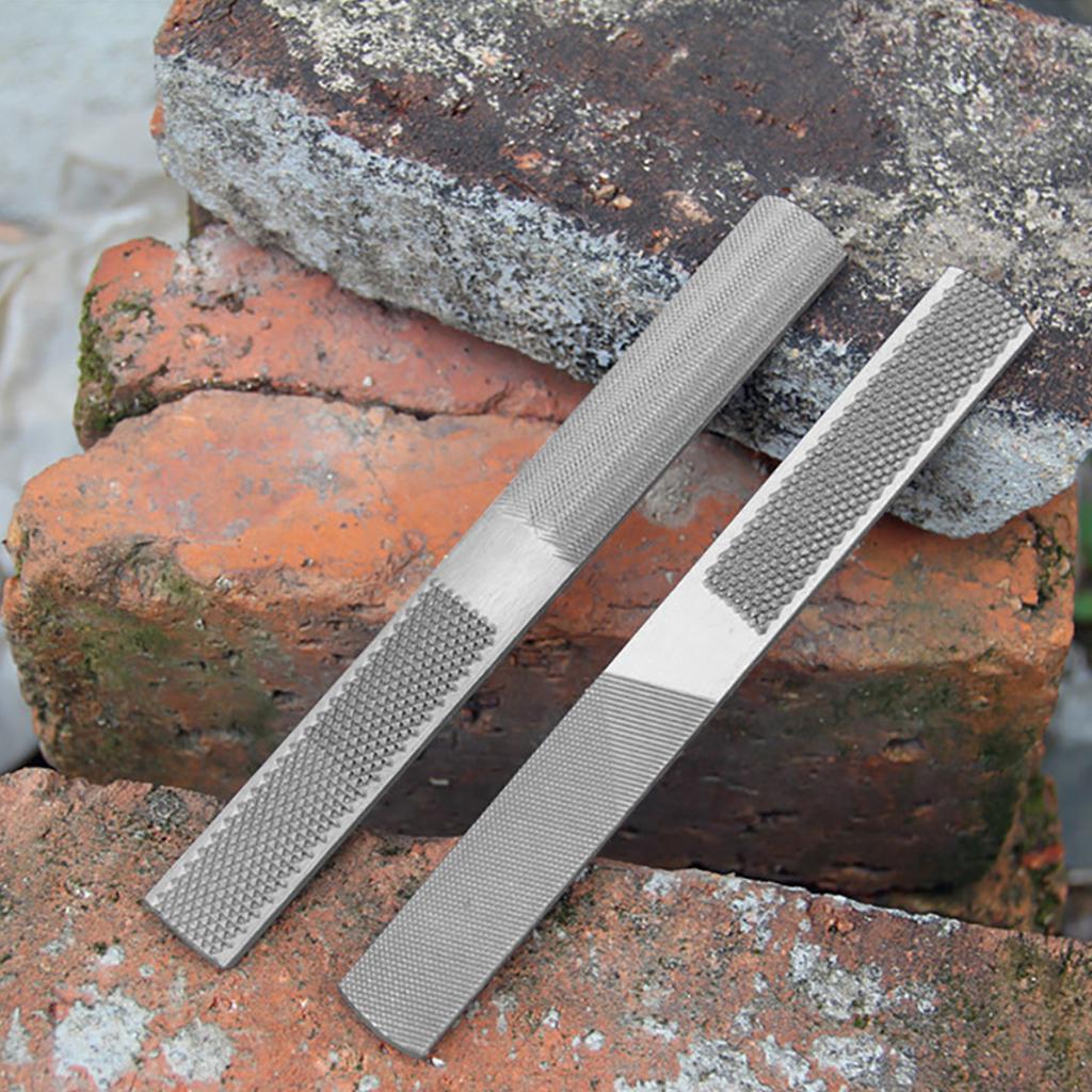 4-cestný dřevěný rašplový pilník 2 ks Ocelový ruční pilník Odolná dřevěná rašplová sada Půlkulatý Plochý a Jehlový pilník Snadno použitelný pro kov Dřevo