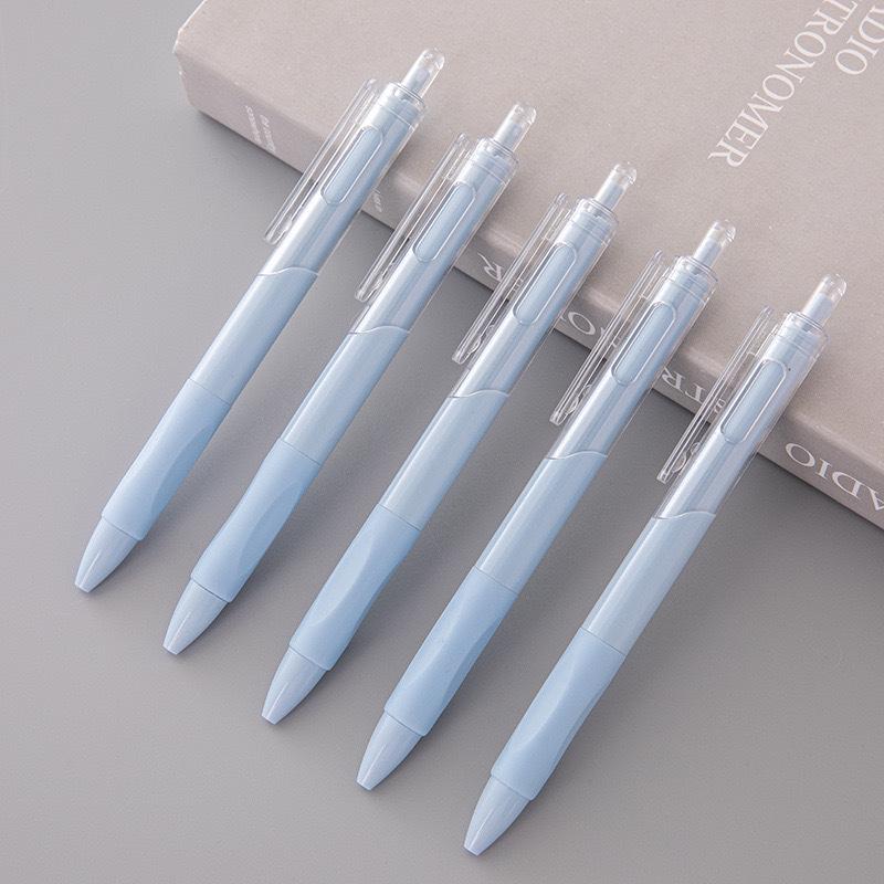 Morandi Color Quick-Dry Fine Tip Click Pen - Black and White for Exams and Office Use