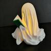 Carina Figurine di Fantasma che Legge un Libro, Piccola Statua di Fantasma di Halloween Illuminata a LED per Decorazione di Libreria, Caminetto, Scrivania