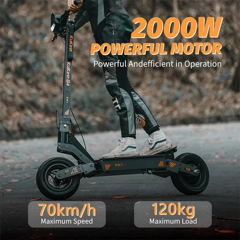 EU Lager KuKirin G4 Elektroroller 2000W Motor 60V 20Ah Akku 75km Top Reichweite 70km/h Max Geschwindigkeit 11" Offroad Vakuumreifen