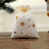 Christmas Cotton Linen Gift Bags Xmas Tree Printed Drawstring Pocket Christmas Party Gift Packaging Jewelry Storage Bags