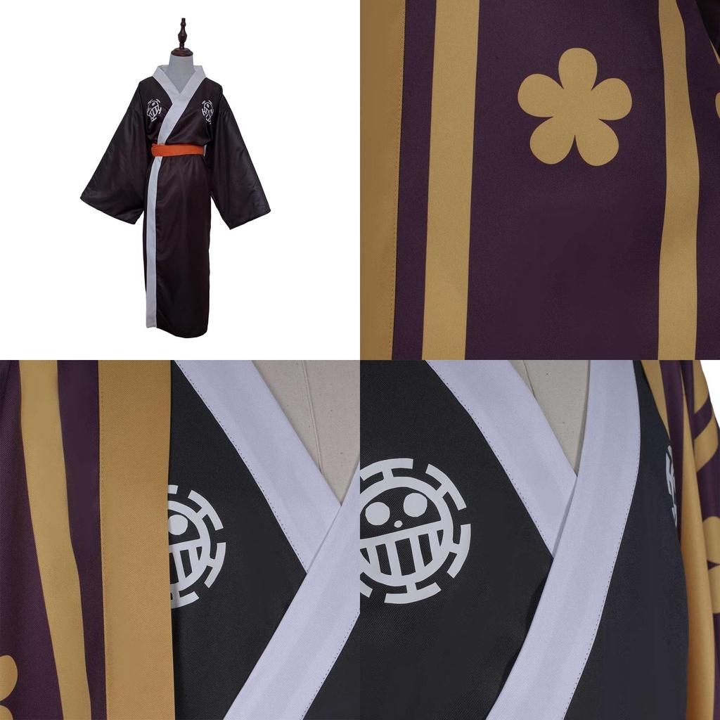 Trafalgar D Water Law Cosplay Costume Premium Quality Kimono Robe For Halloween Carnival