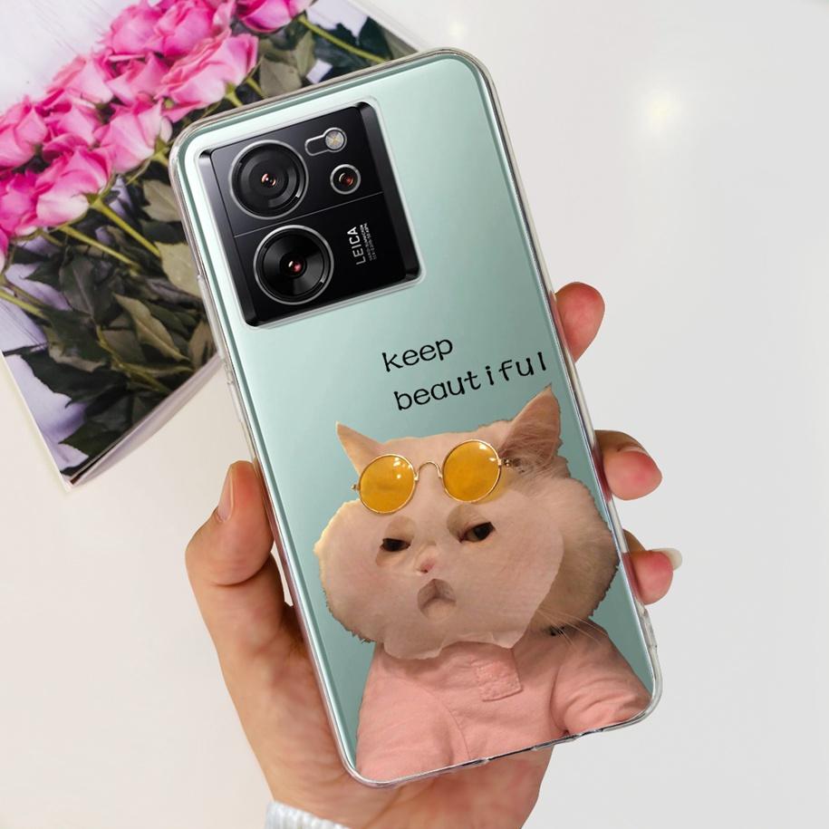For Xiaomi 13T Pro Case Fashion Flowers Shockproof Soft Silicon Protector Clear Coque For Xiaomi 13T Phone Cases Mi 13TPro Funda