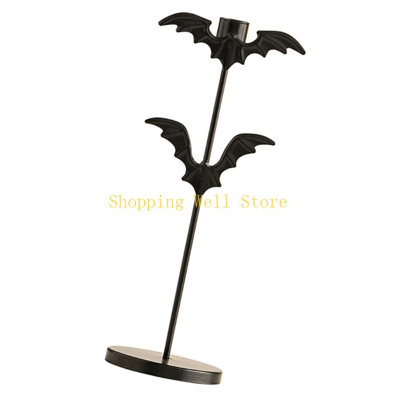 KX4B Metal Halloween Bat Stand Rustproof Iron Decorative Holders For Themed Parties Home Haunting Accent