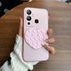 Heart Shape Suction Cup Phone Case for Infinix HOT 12 Play Semi Transparent Matte Shockproof Soft TPU Cover