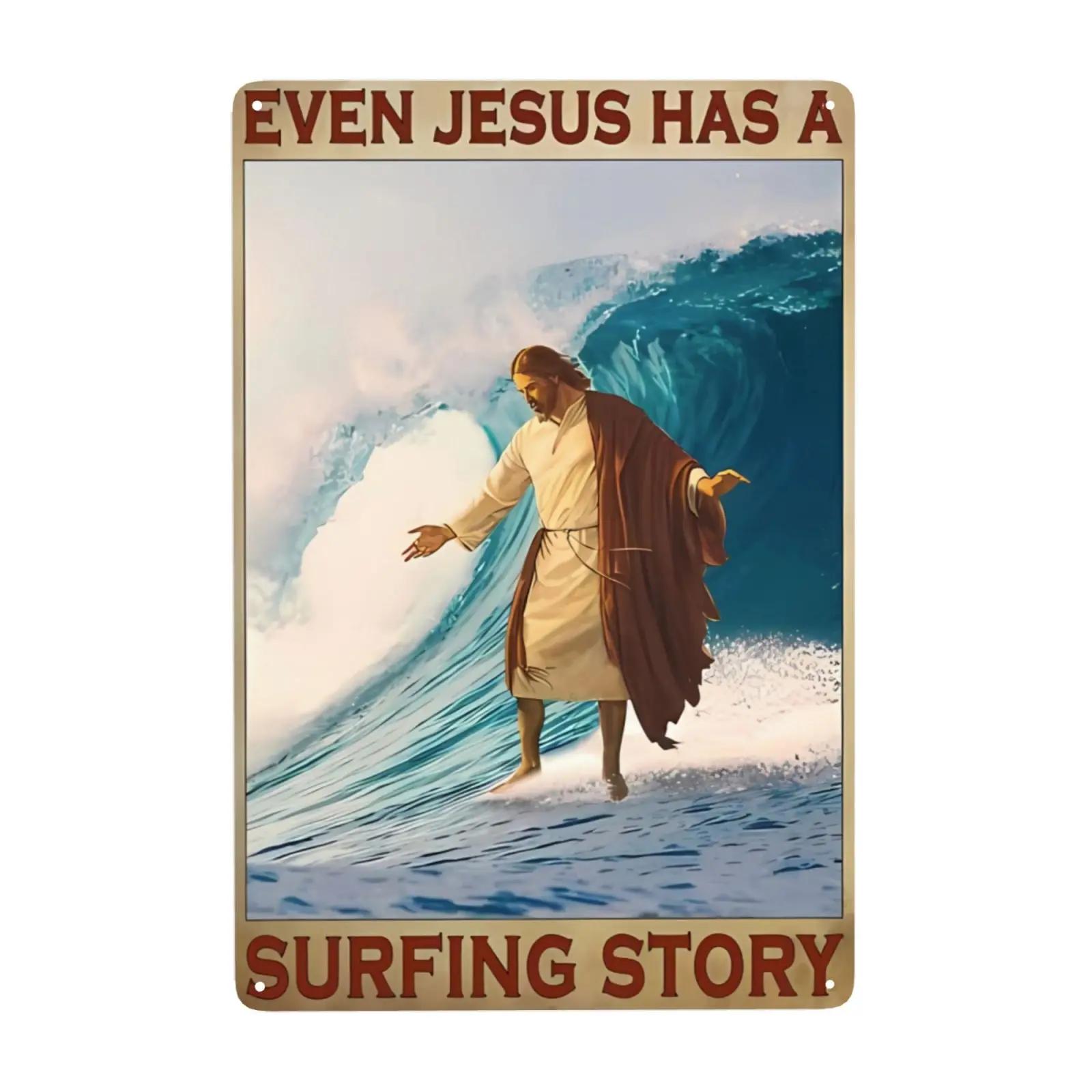 

1pc Jesus Christ Metal Sign Focus On Me Not The Storm Vintage Decor Wall Sign for Home Cafes Pubs Club Tin Sign 8x12 Inch 20x30cm