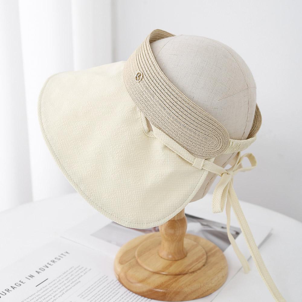 

Летняя дорожная шляпа от солнца с большими полями, защита от УФ-лучей, темпераментная, универсальная шляпа с пустой макушкой, модная шляпа от солнца, детская соломенная шляпа Adult head circumference 55-57CM adjustable бежевый