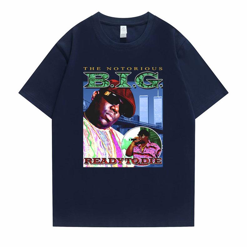 The Notorious Big Hip Hop Vintage Oversized T shirt Rap Biggie Smalls Ready To Die Tshirt Men Streetwear Male Fashion Tshirts S