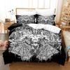 Dark Satanic Duvet Cover Set Satan Goat Inverted Pentagram Skull Bedding Set Full King Size Bed Set Bedroom Comforter Cover Set