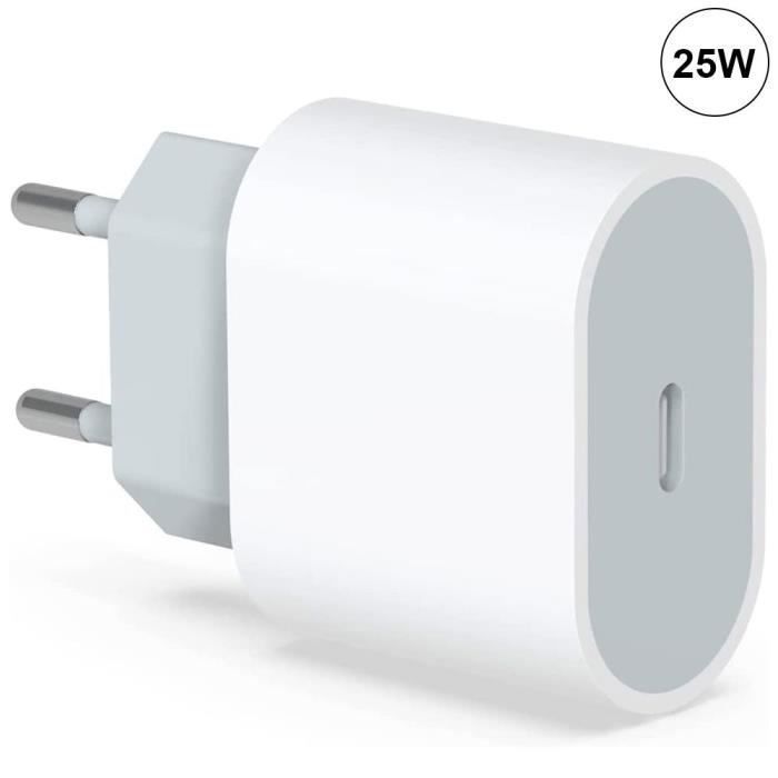 Fast Charger - USB-C - 25W - 20W Cable - 1M - Compatible iPhone 17/16/15