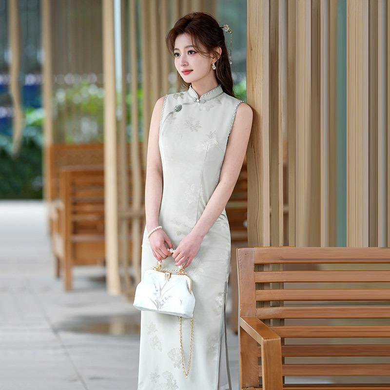 Sleeveless National Style New Chinese Long Improved Cheongsam New Young Girl Retro Slim Daily Summer
