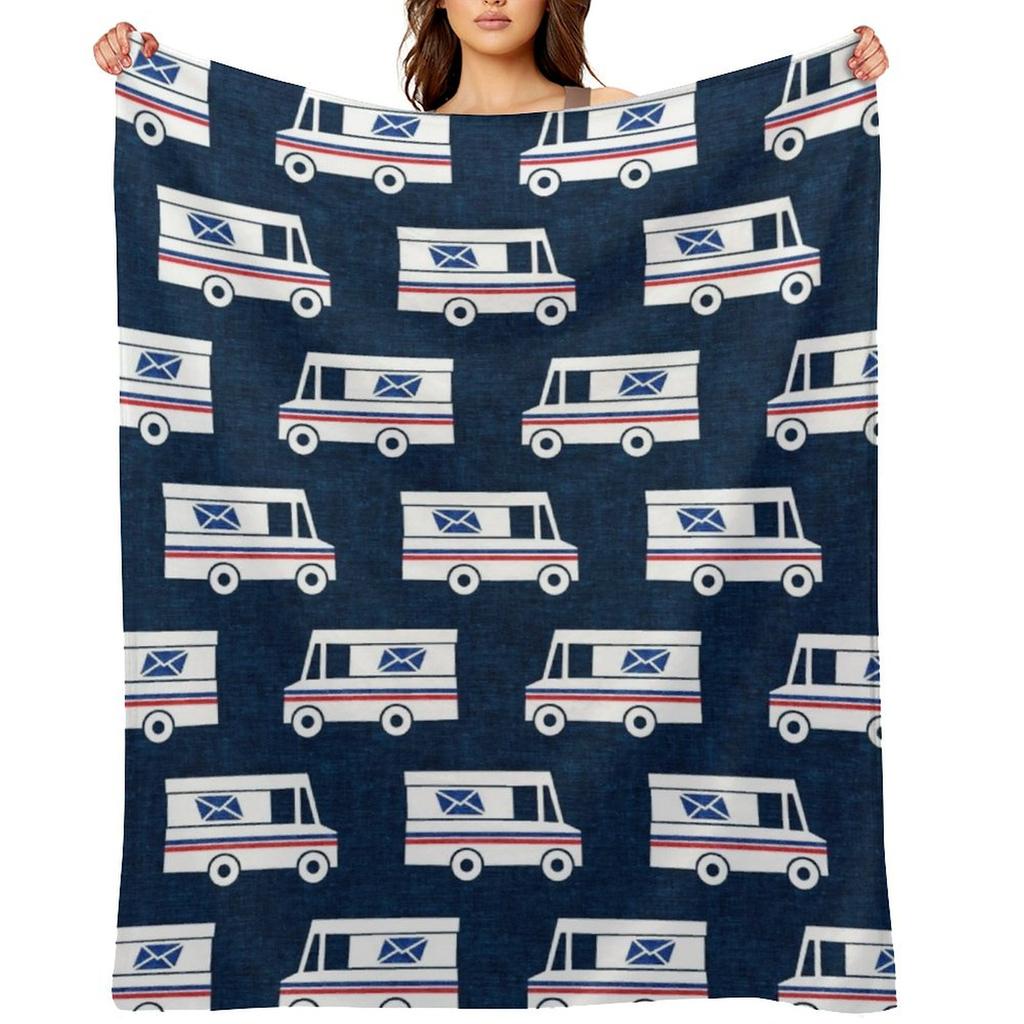 Mail Trucks - blue Throw Blanket Decorative Throw Quilt Soft Big Giant Sofa Blankets