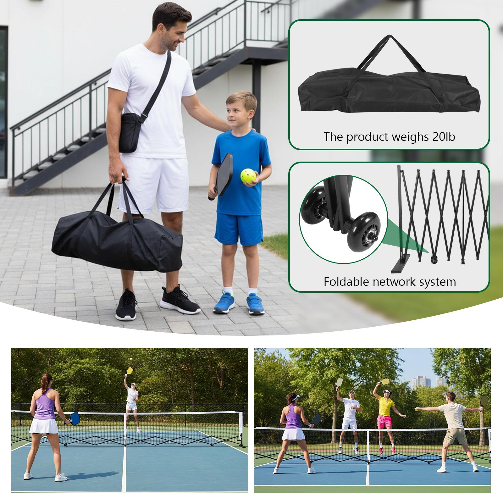 Retractable Pickleball Net 22FT Pickleball Tennis Net with Steady Metal Frame Free Assembly & Carry Bag for Practice & Games United States