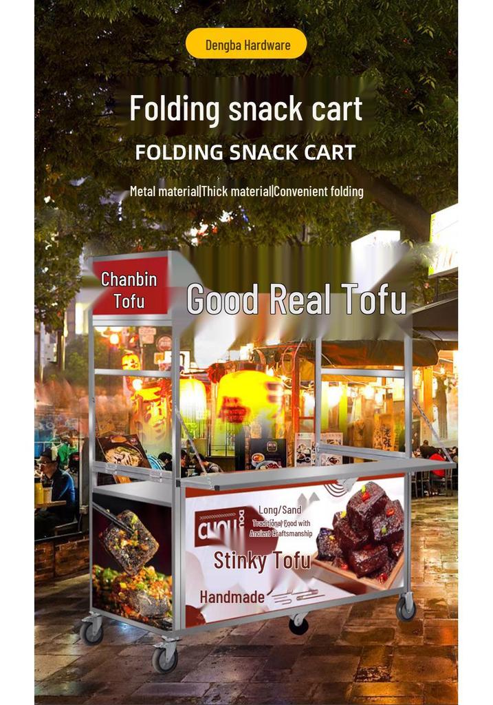 Mobile Folding Food Stall Cart for Night Markets