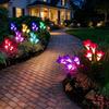Solar Powered Outdoor Garden Light with Artificial Lily Flower Design for Yard Patio Pathway Decoration with Stake Mount