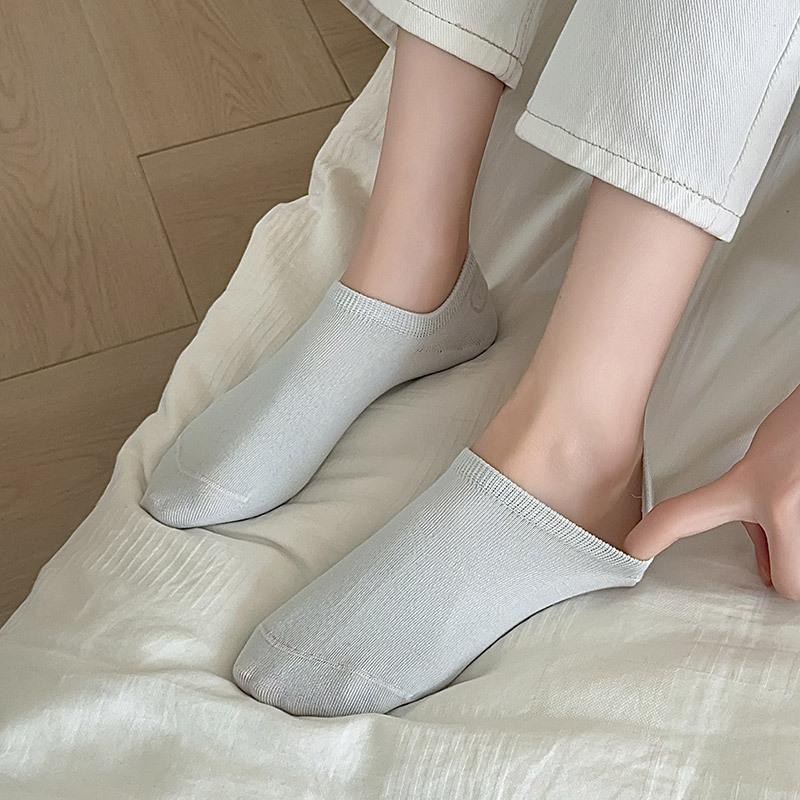 Dopamine Color Socks Women'S Short Boat Socks Spring And Summer Shallow Mouth Invisible Socks Thin Non-Slip Heel Socks Women'S Socks