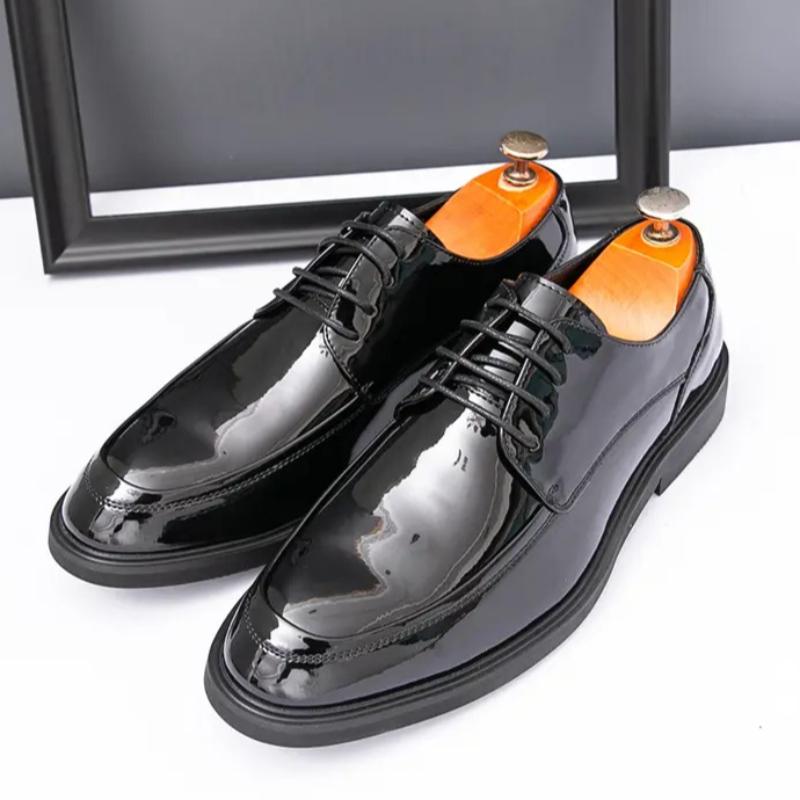 Pointed Toe Dress Shoes Newest Oxford Shoes for Men Classic Derbies Luxury Patent Leather Wedding Shoes