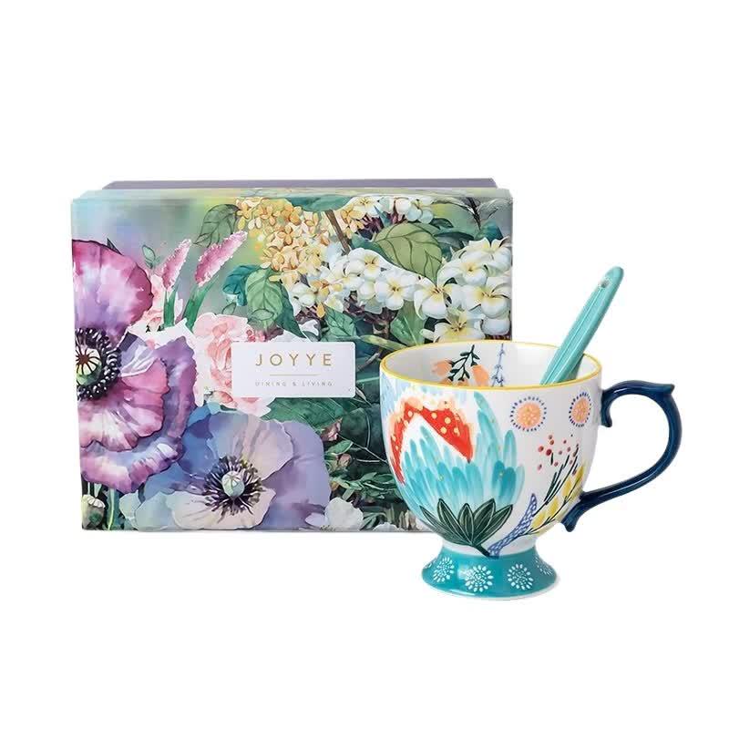 JOYYE Huachaoyuexi Hand-painted Bone China Mug with Spoon