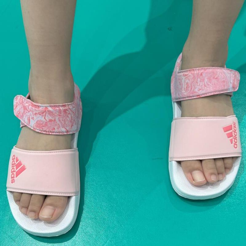 adidas Adilette Sandals Clear Pink Pink Fusion Cloud White (GS) Kids Sneakers ID2624