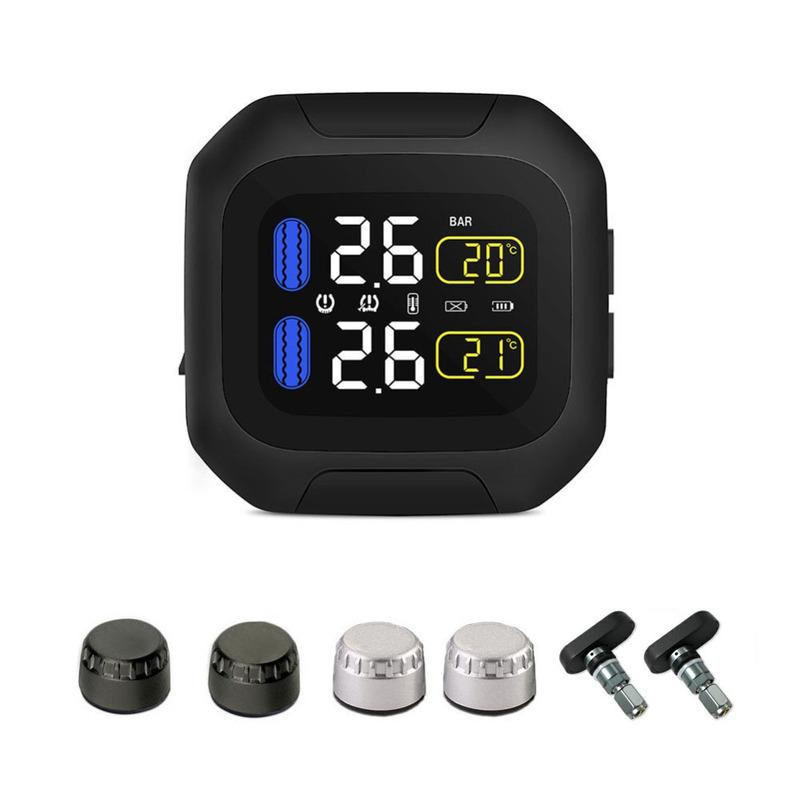 M3 Waterproof Motorcycle Real Time Tire Pressure Monitoring System TPMS Wireless LCD Display External Sensors