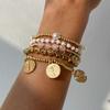Ingemark 5Pcs/Set Goth Coin Pendant Charm Bracelets for Women Trend 2026 Vintage Imitation Pearl Chain Bangles Couple Jewelry